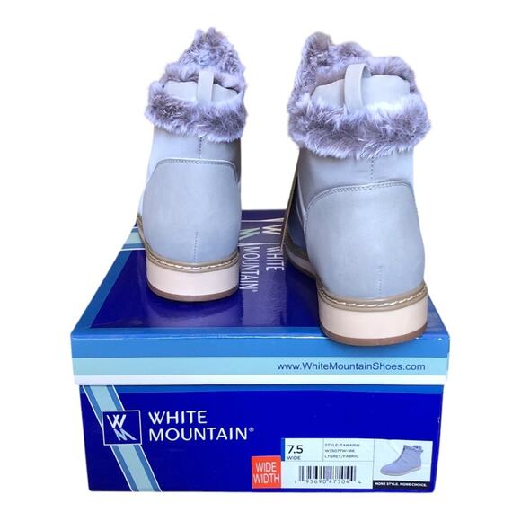 White Mountain Tamarin Puffer Ankle Zip Cozy Bootie Faux Fur Lined Size 7.5 NWB - Picture 4 of 13
